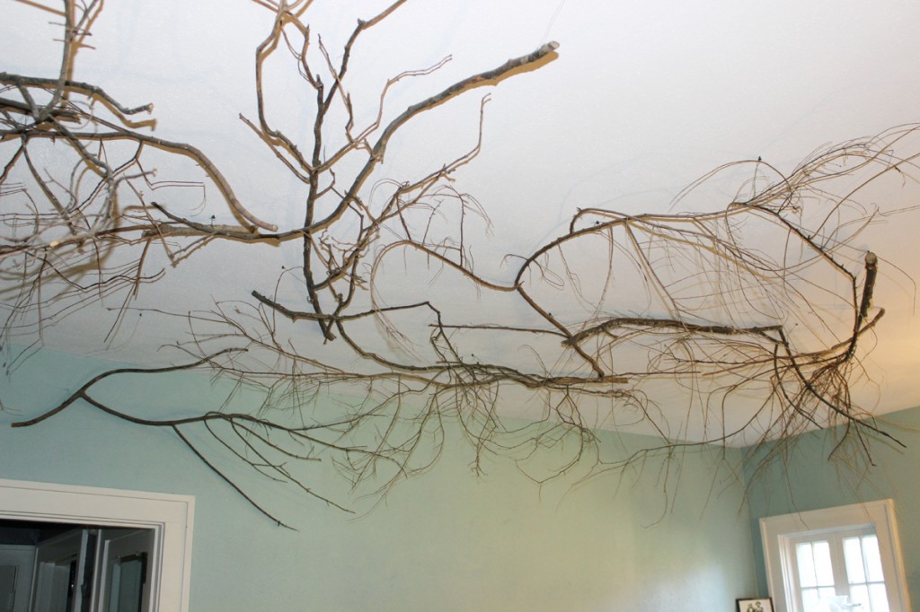 Creating Indoor Woodsy & Whimsy with Ceiling Branches | Hawk Hill