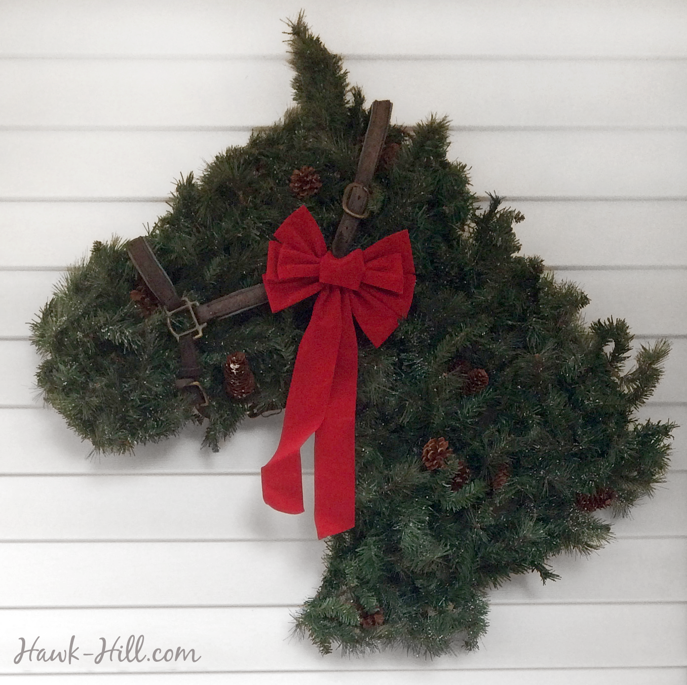 Horse Head Shaped Greenery Wreath - Instructions to Make your Own