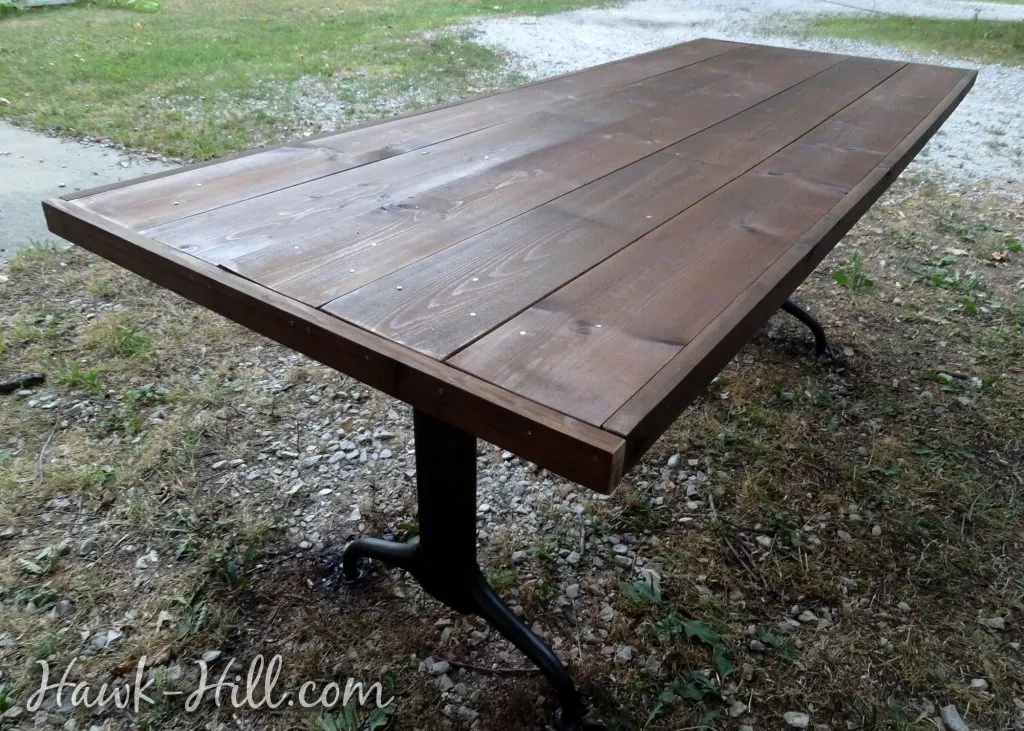 Vintage table with new solid wood tabletop DIY
