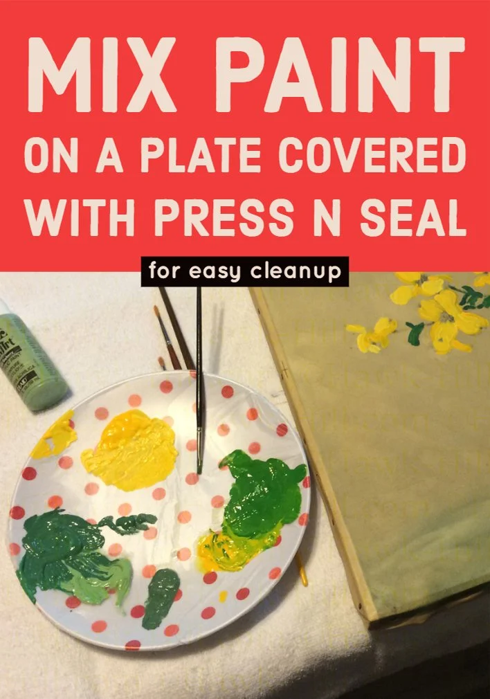 Make disposable Paint Palletes with plates and press n seal.
