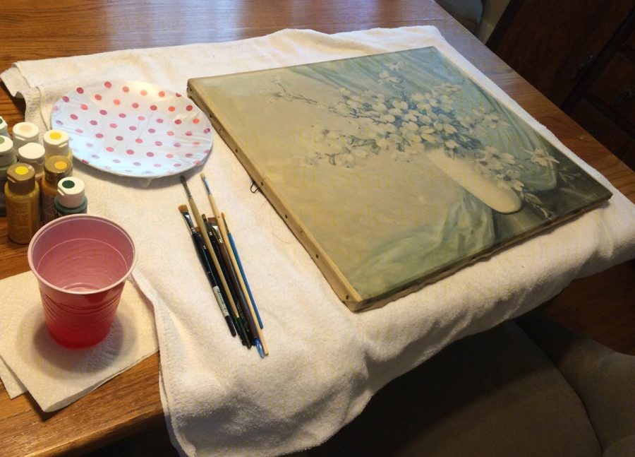 Painting over a Thrift Store Painting Paint by Number Style Makeover Hawk Hill