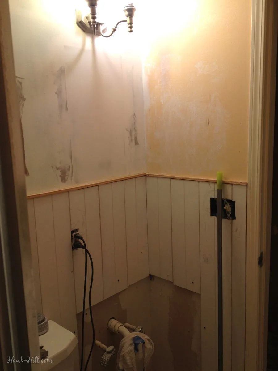 $300 Bathroom Renovation - featuring Paneling over Existing Tile
