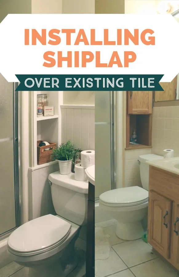 Adding shiplap paneling over existing tile- for a new style with no demolition