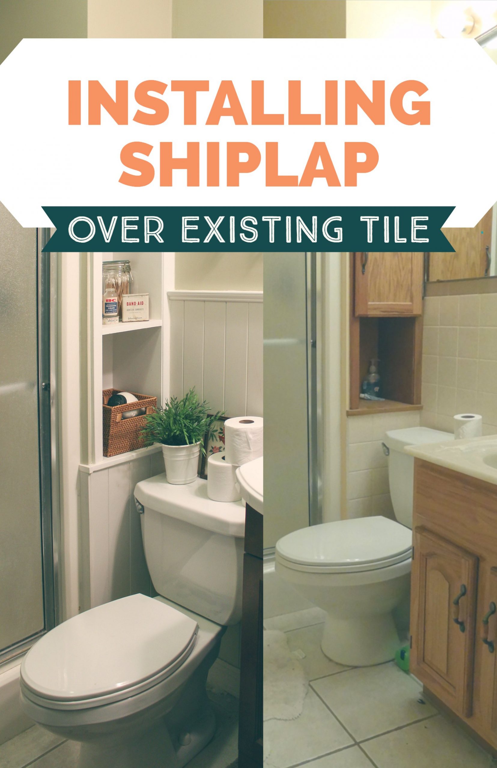 Installing Paneling or Shiplap Over Tile - How I Remodeled a Bathroom ...