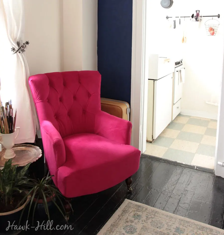 World Market Fuchsia Nina Chair in Studio Apartment in Seattle