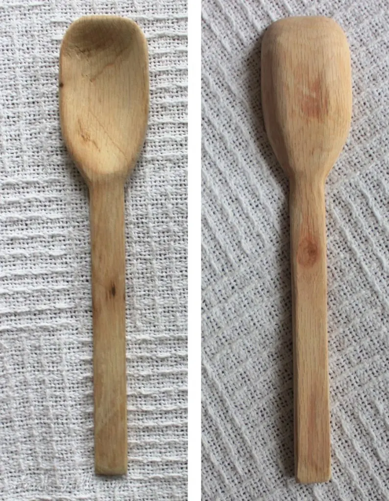 my handcarved spoon made from the oak tree that fell on my property