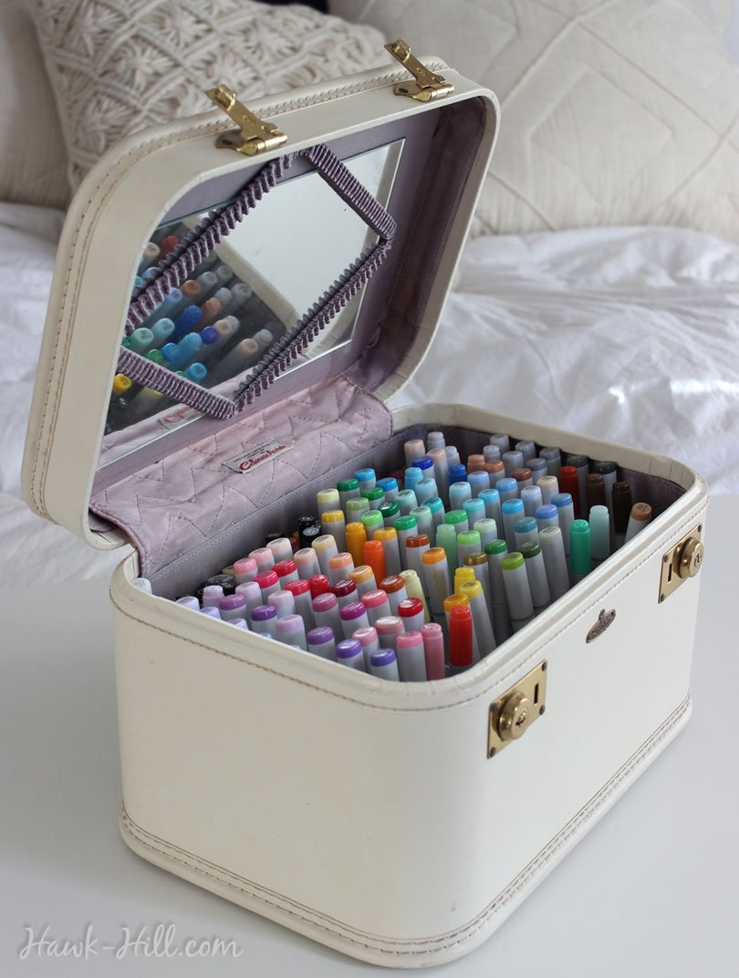 This creative method for marker storage stows your art supplies
