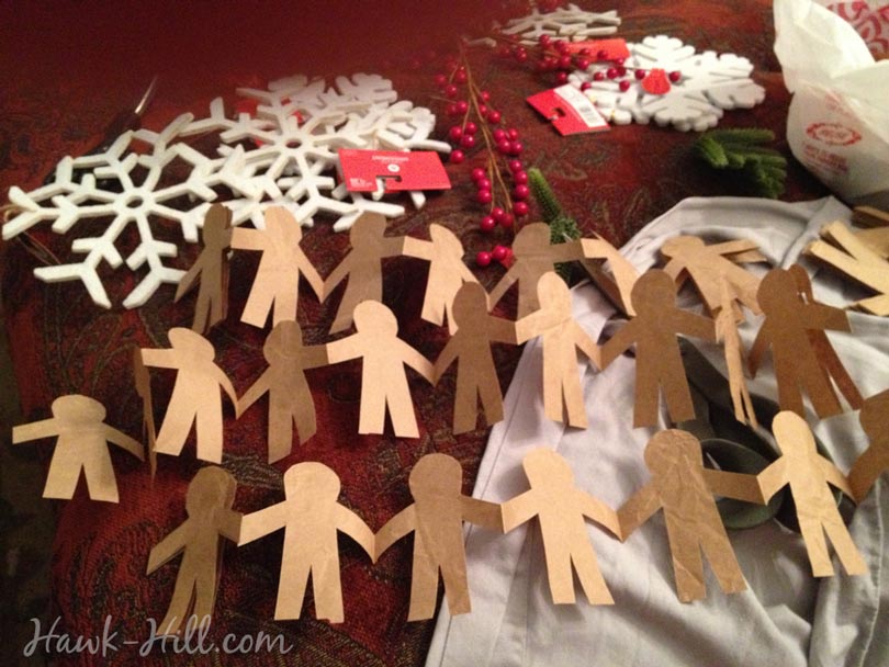 DIY paper doll christmas tree decorations
