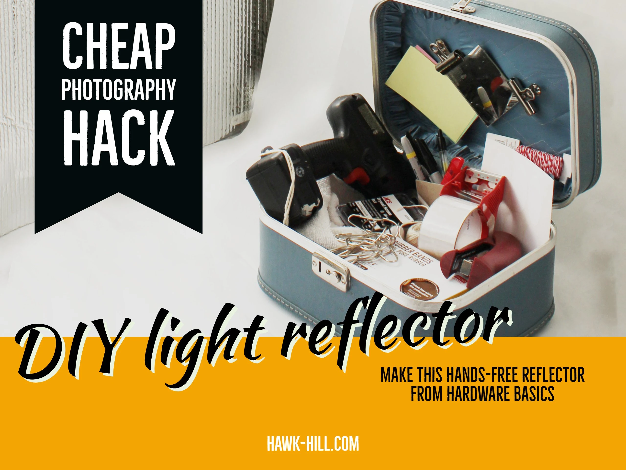 how to DIY a hands-free light reflector for perfect photography