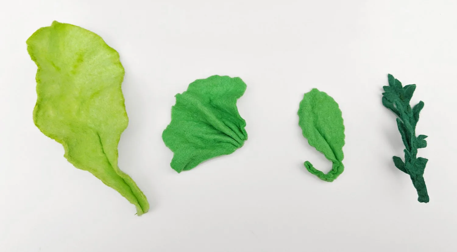 Shape leaves as appropriate to their leaf type – use Google to look at the real thing