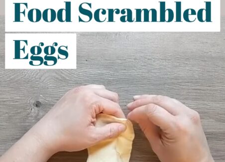 Free pattern and video tutorial for making felt scrambled eggs for felt food play sets