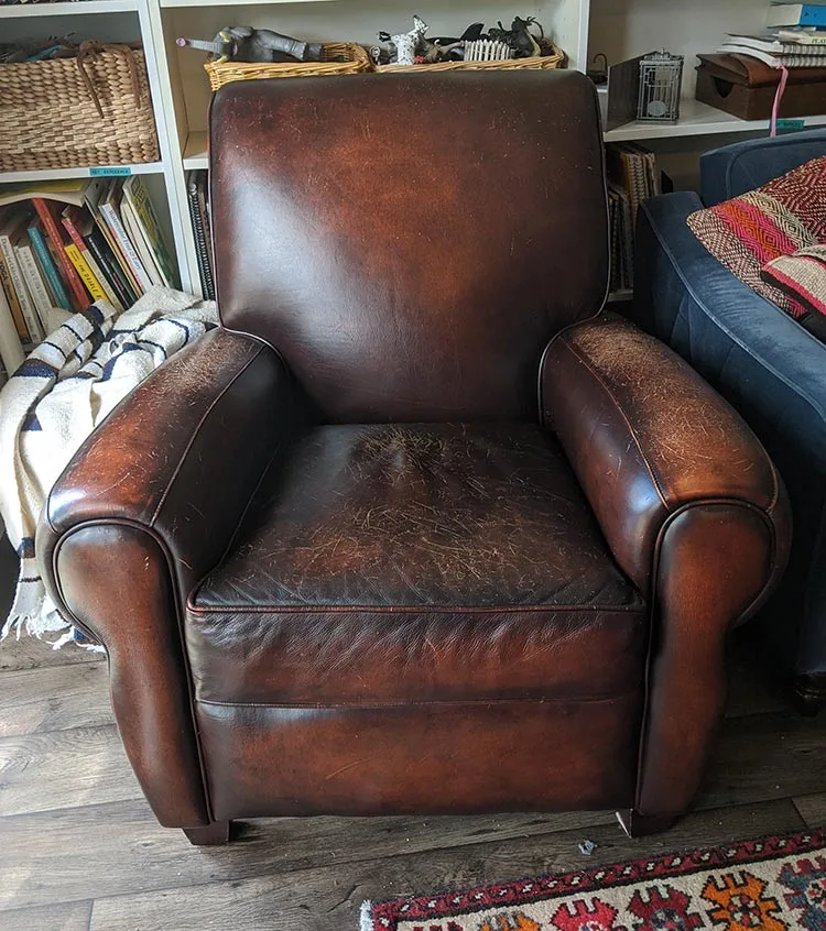 Scratches On A Leather Chair Or Sofa, How Do You Fix Scratches On Leather Furniture