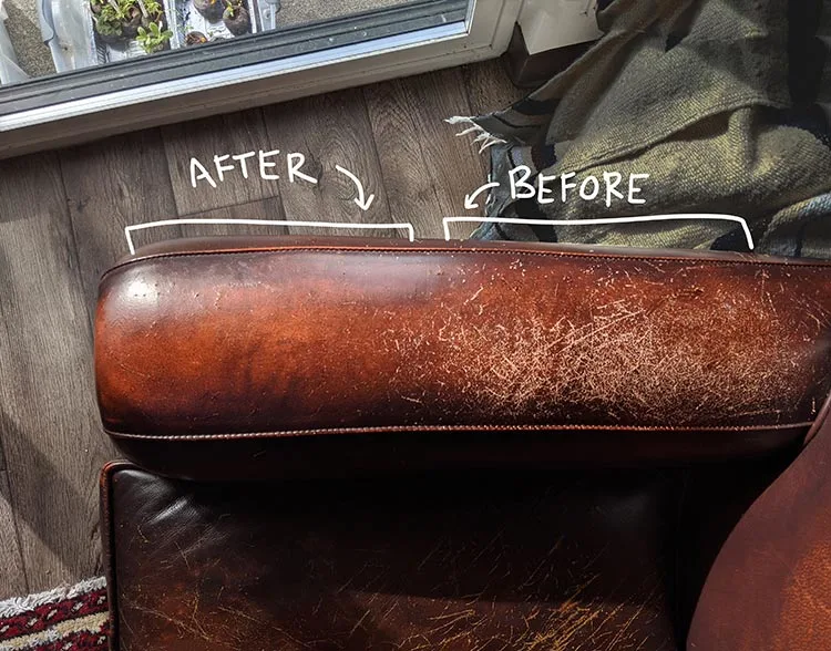 Scratches On A Leather Chair Or Sofa, How To Repair Leather Scratches From Dogs