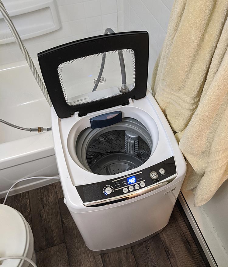 Hook machine to sink portable up washing How do