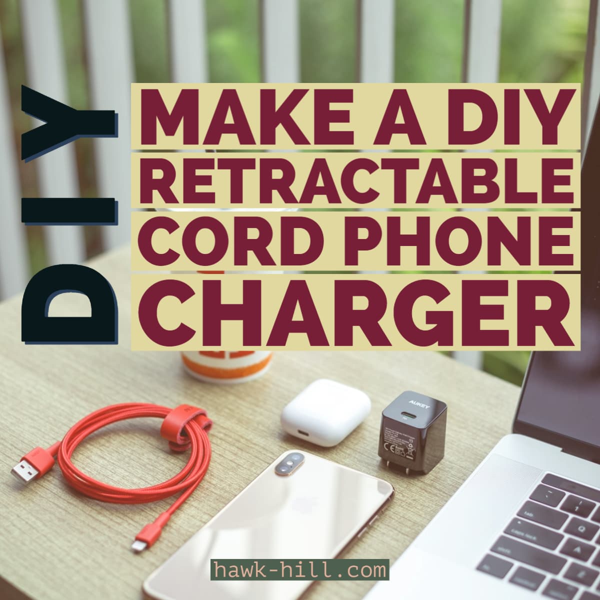 How to make a retractable cord to hide your phone charger cable