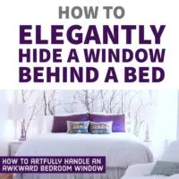 How to elegantly hide a window behind a bed in a bedroom with an awkward layout