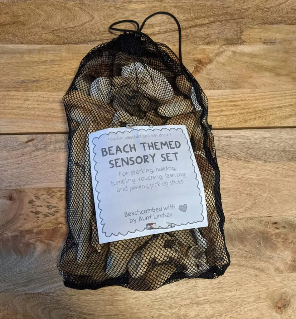 Package your beach themed playset in a mesh bag