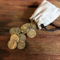 coins in a coinpurse