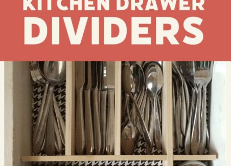 How to make your own custom wood drawer dividers for organizing flatware and serving utensils in a kitchen