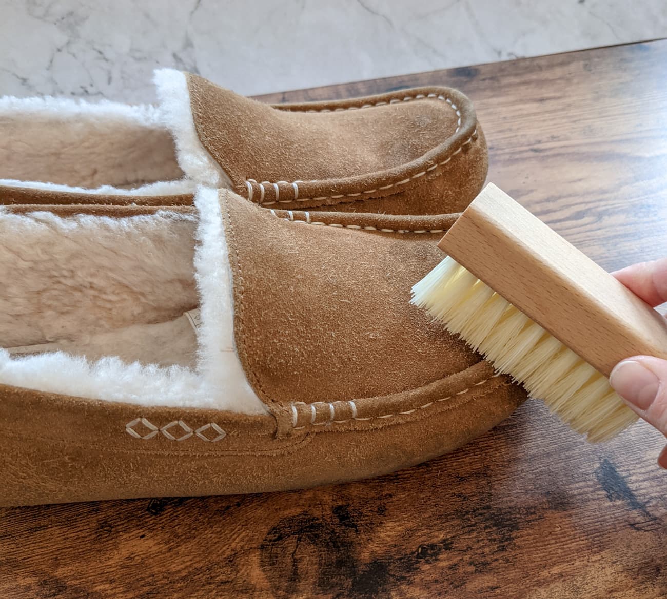 cleaning sheepskin shoes