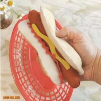 How to make a toy hot dog using felt