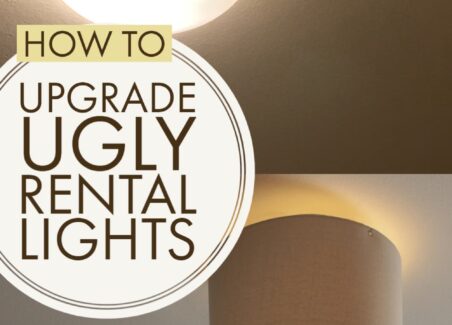 Try this simple hack to upgrade ugly rental lighting to sophisticated chic- without any wiring!