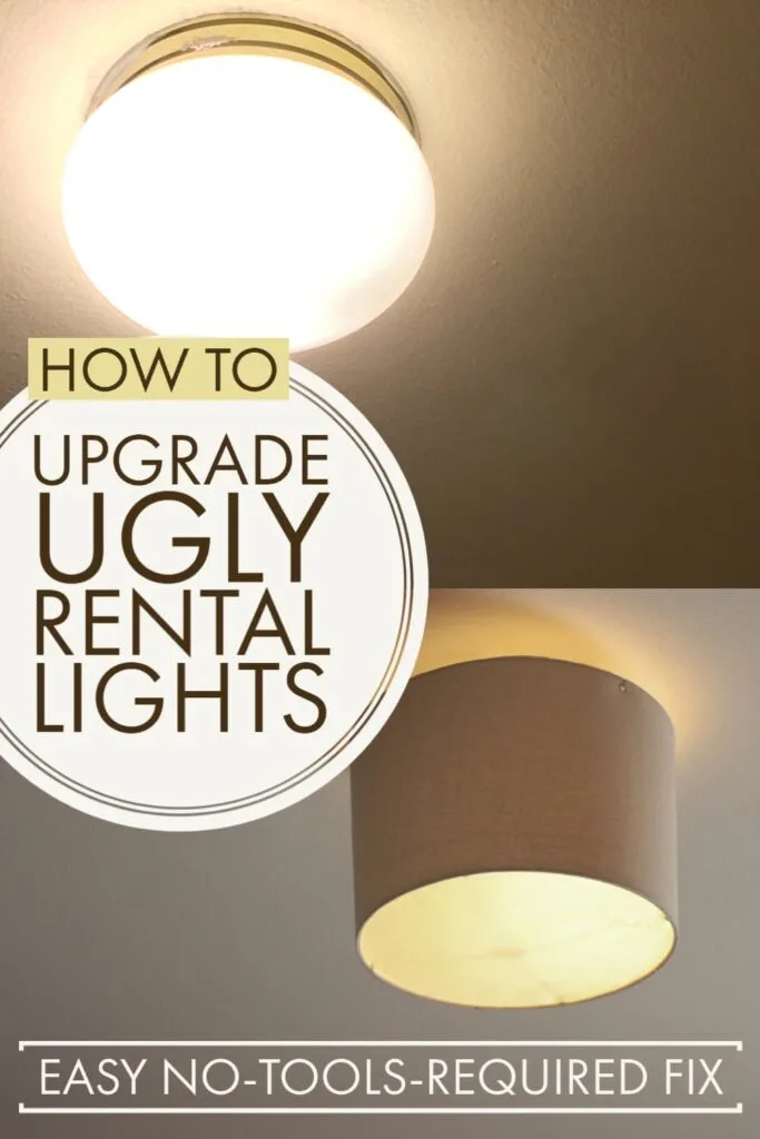 A Diy For Covering Up Ugly Light, How To Put Up A Ceiling Lampshade