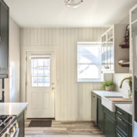 A simple subtle accent wall in a 1910 cottage kitchen in Saint Louis.