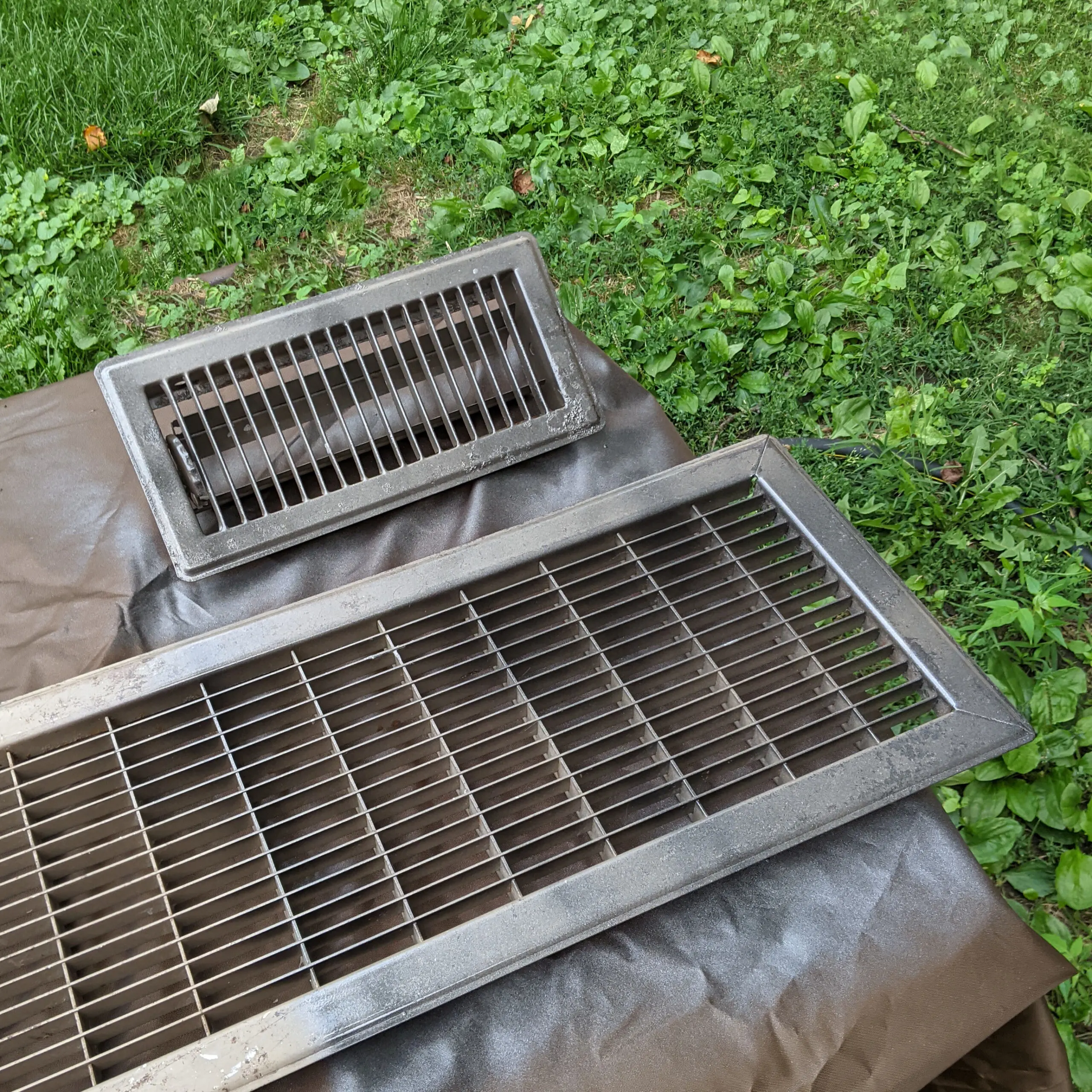 painting heat vent grills with light coats of metallic paint.