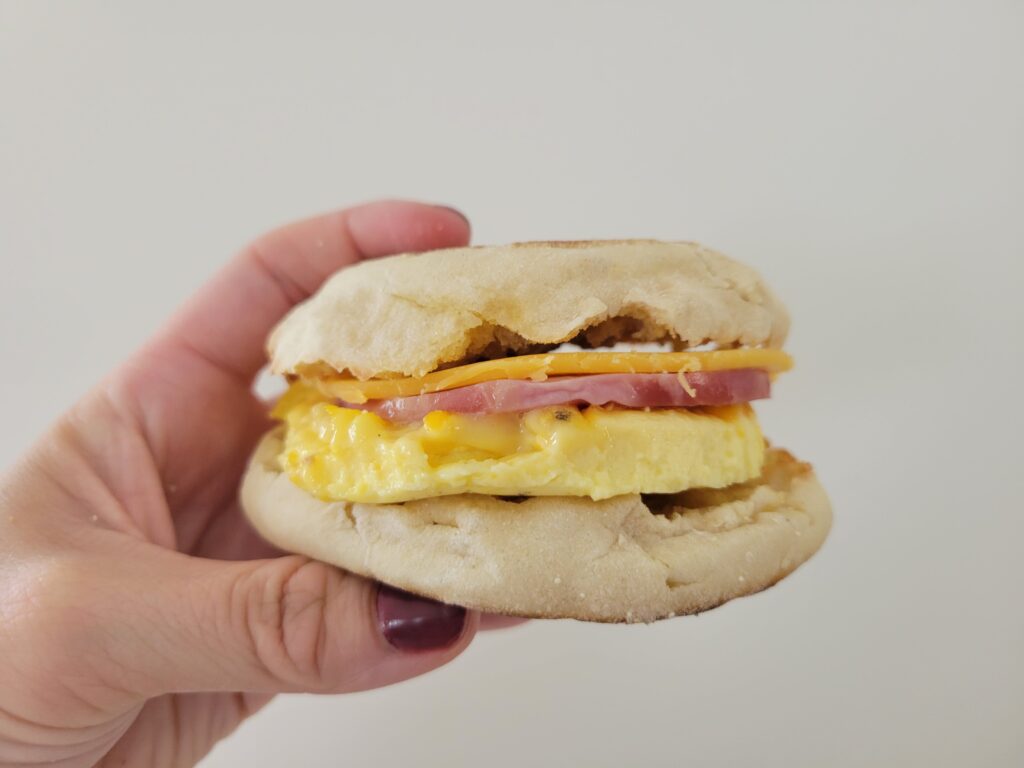make-ahead breakfast sandwiches on an English muffin