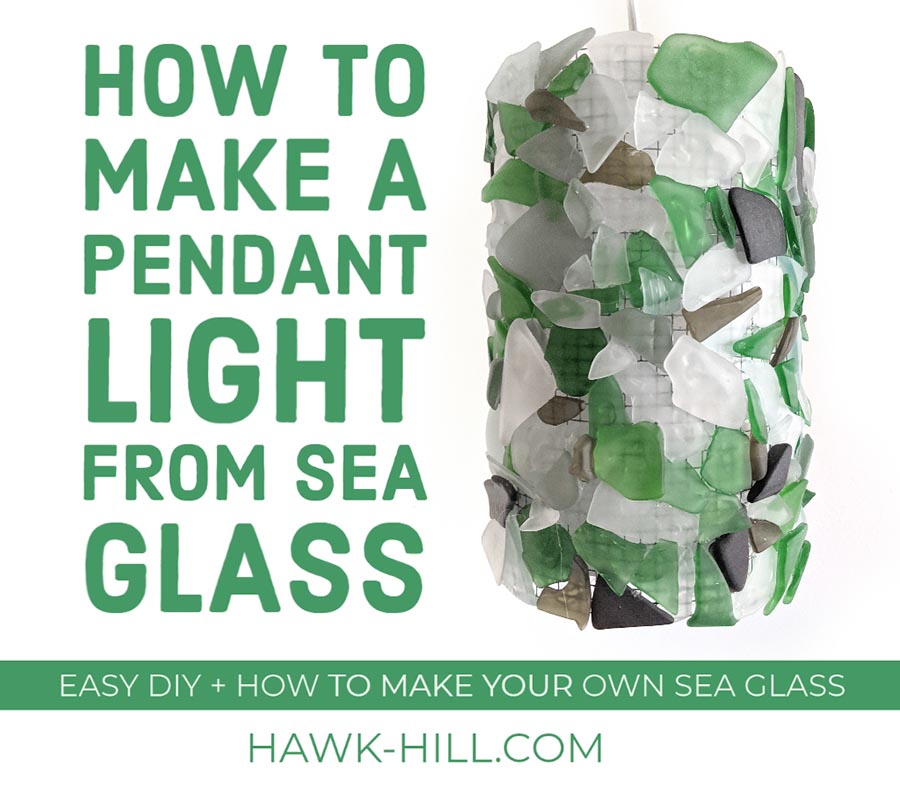 How to make a DIY pendant light with a sea glass hurricane style sleeve