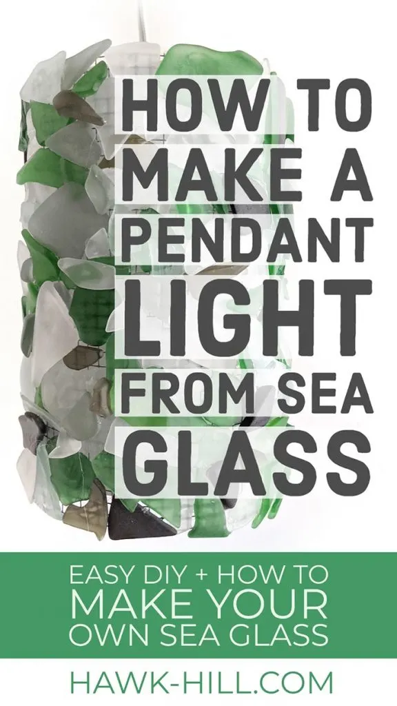 How to make a DIY pendant light with a sea glass hurricane style sleeve