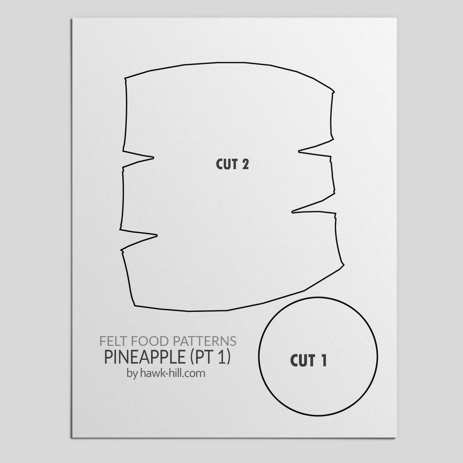 Pineapple Felt Food Template PDF Download