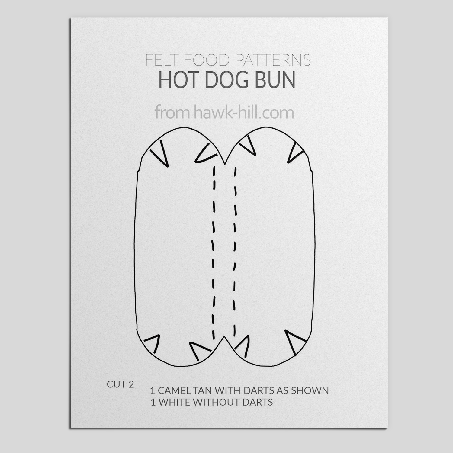 Hot Dog Bun Felt Pattern PDF Download