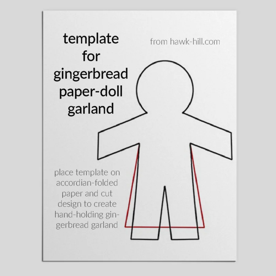 A paper doll chain template.