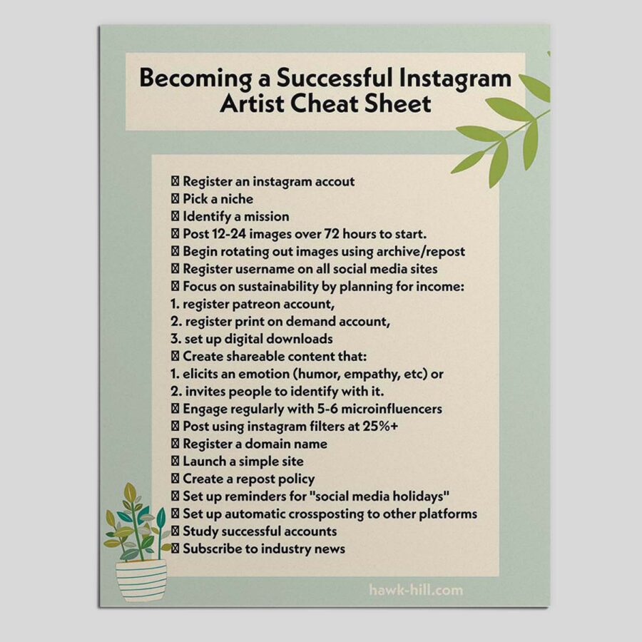 Download this PDF of instagram-artist marketing musts