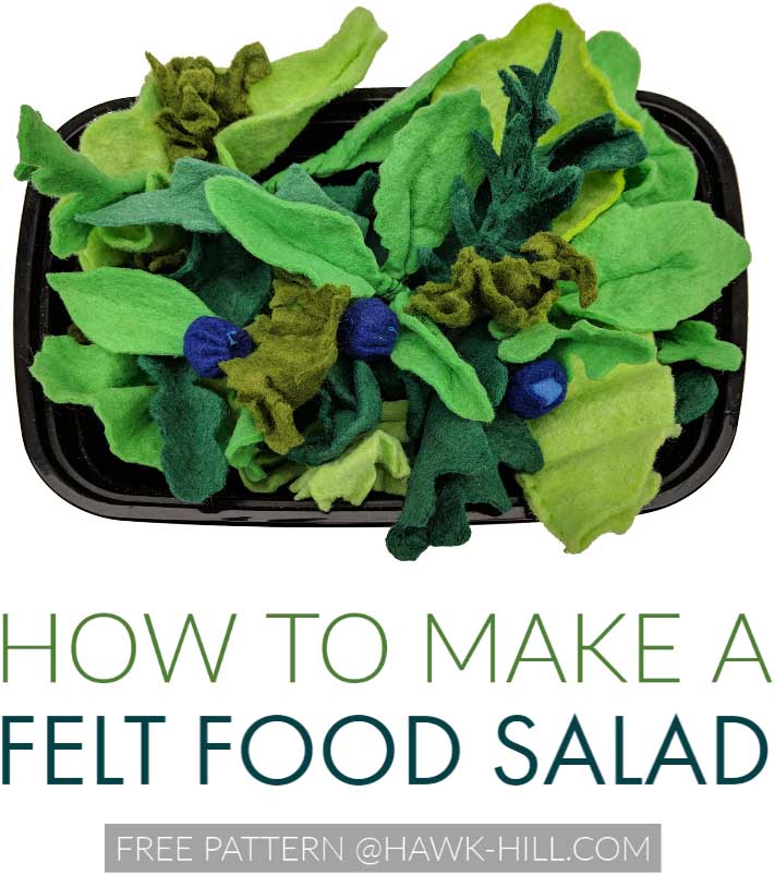 How to make a felt food salad spring mix for children's play kitchens