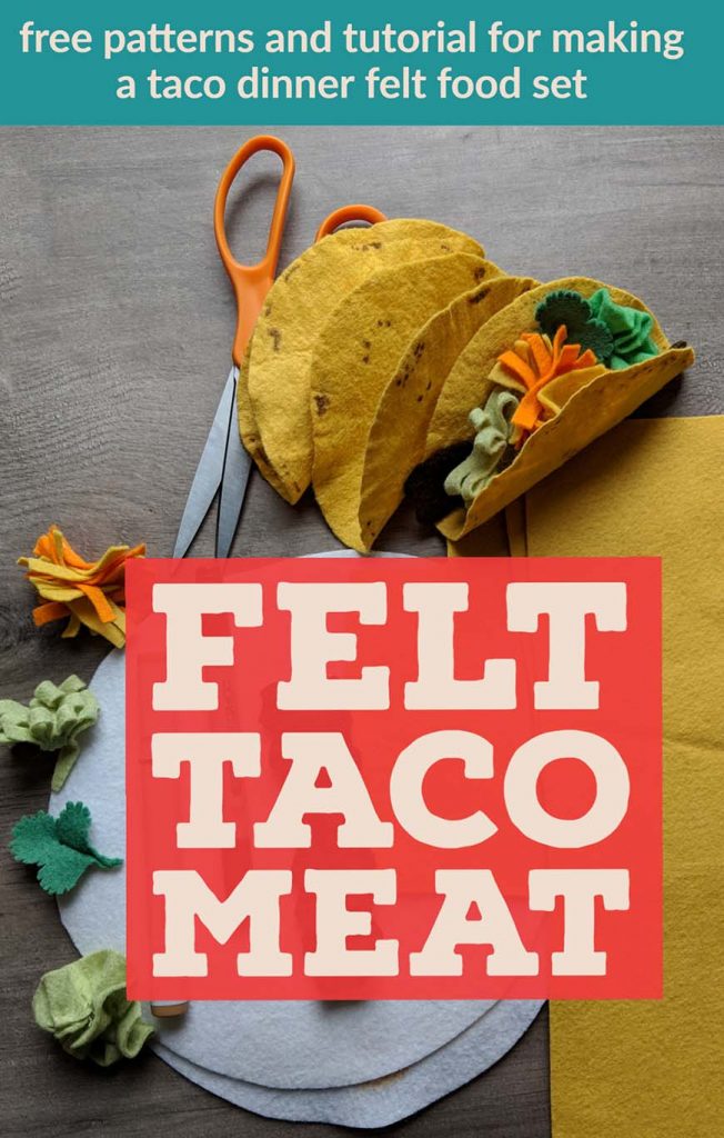 A free and easy to follow tutorial for making felt taco meat for felt food play.