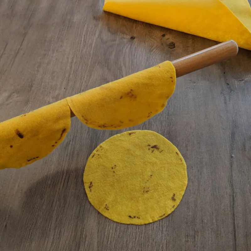 step by step tutorial for making realistic felt taco shells for play food
