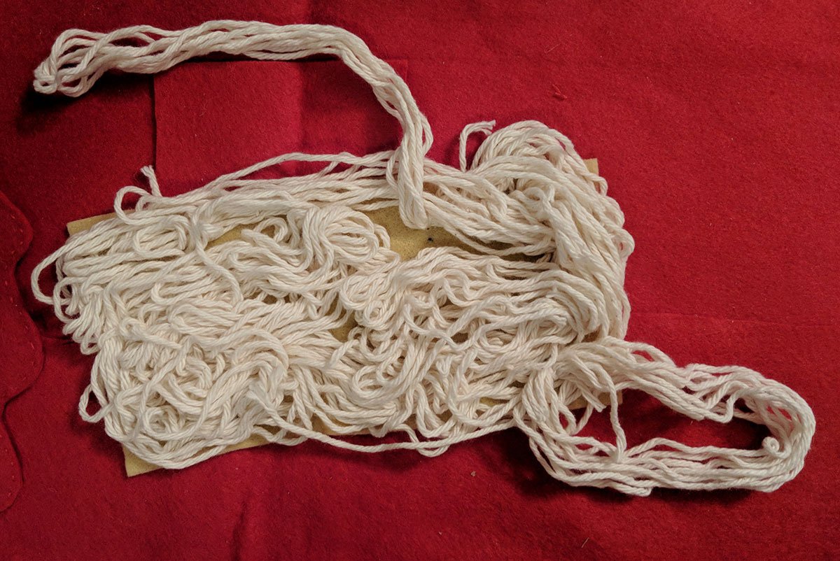 leaving a few yarn "noodles" loose makes this play food more interactive