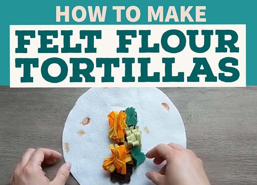 Easy DIY instructions for making flour tortillas for a felt burrito play food set