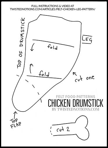 Free Pattern &amp; Tutorial for Sewing a Felt Chicken Leg · Hawk Hill